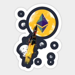 Up To The Moon : Ethereum Edition Sticker